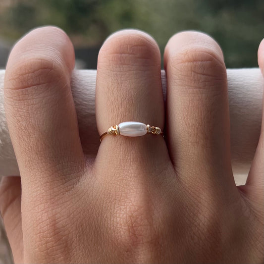 Wrapped Pearl Rings