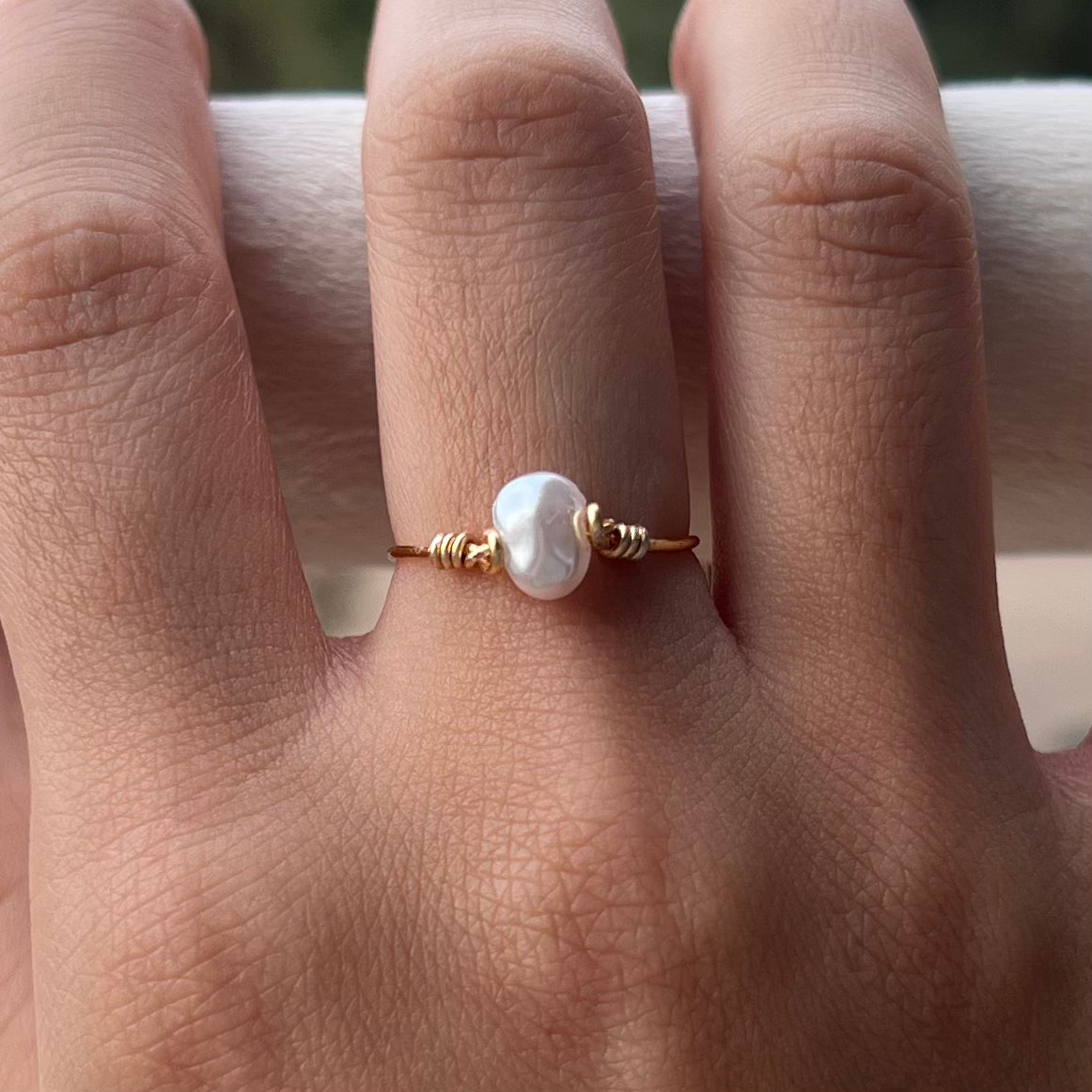 Wrapped Pearl Rings